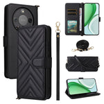 For Honor Magic8 Lite 5G / X9d 5G / X70 5G Case with Shoulder / Wrist Strap Leather Phone Cover Stand Wallet