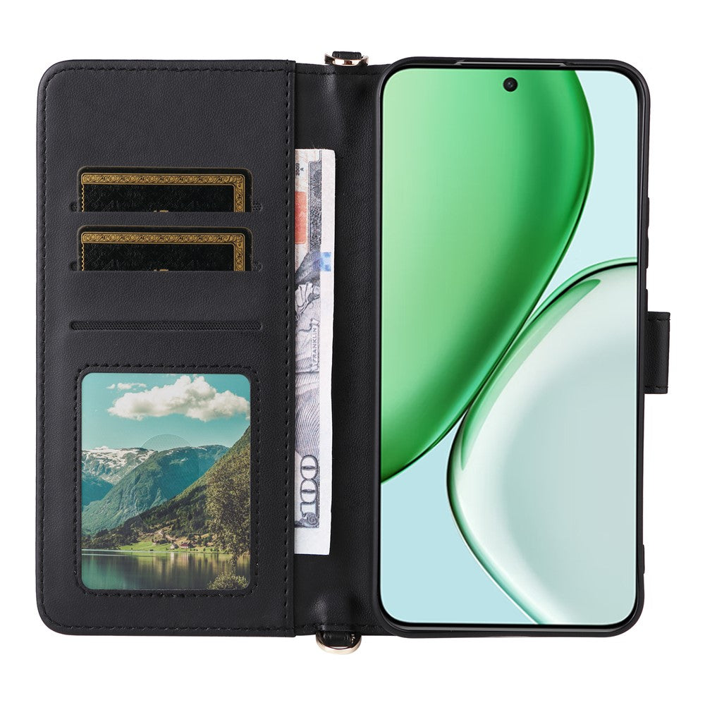 For Honor Magic8 Lite 5G / X9d 5G / X70 5G Case with Shoulder / Wrist Strap Leather Phone Cover Stand Wallet