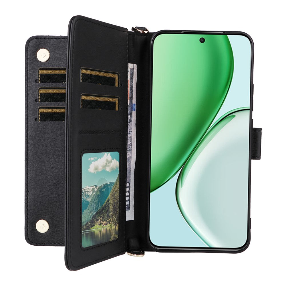 For Honor Magic8 Lite 5G / X9d 5G / X70 5G Case with Shoulder / Wrist Strap Leather Phone Cover Stand Wallet