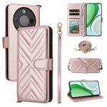 For Honor Magic8 Lite 5G / X9d 5G / X70 5G Case with Shoulder / Wrist Strap Leather Phone Cover Stand Wallet