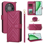 For Honor Magic8 Lite 5G / X9d 5G / X70 5G Case with Shoulder / Wrist Strap Leather Phone Cover Stand Wallet