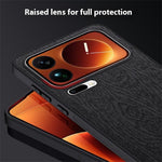 For Xiaomi 17 Pro Max Case Wood Texture PU Leather Coated PC TPU Phone Cover