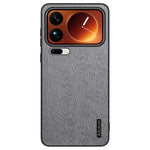 For Xiaomi 17 Pro Max Case Wood Texture PU Leather Coated PC TPU Phone Cover