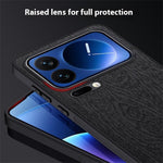 For Xiaomi 17 Pro Case Wood Texture PU Leather Coated PC TPU Phone Cover