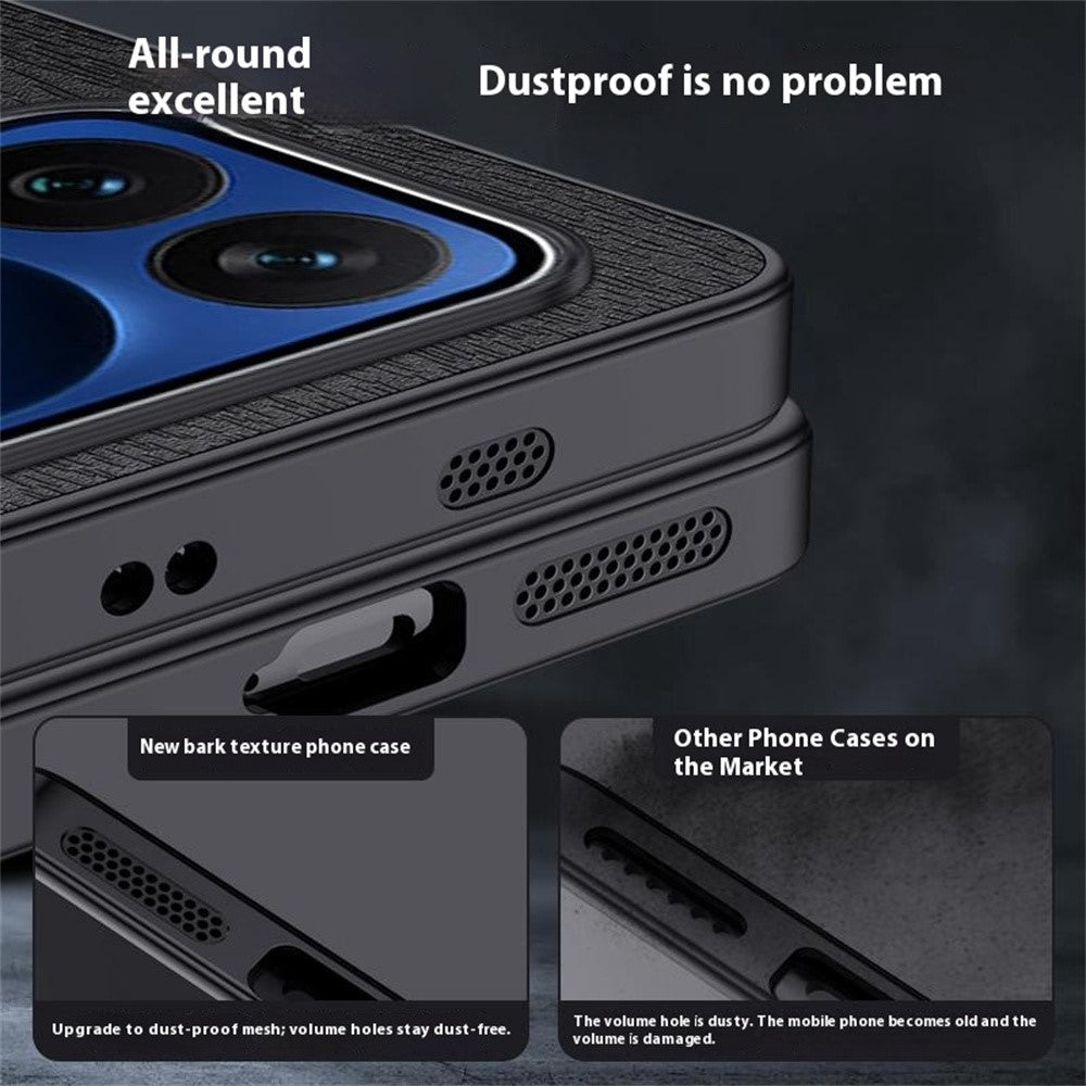 For Xiaomi 17 Pro Case Wood Texture PU Leather Coated PC TPU Phone Cover