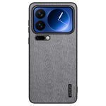 For Xiaomi 17 Pro Case Wood Texture PU Leather Coated PC TPU Phone Cover