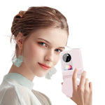 For Huawei Pocket 2 Case Makeup Mirror Hard PC Flip Phone Cover with Tempered Glass Rear Screen Film
