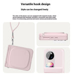 For Huawei Pocket 2 Case Makeup Mirror Hard PC Flip Phone Cover with Tempered Glass Rear Screen Film