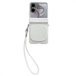 For Xiaomi Mix Flip 2 Case Makeup Mirror Hard PC Flip Phone Cover with Tempered Glass Rear Screen Film