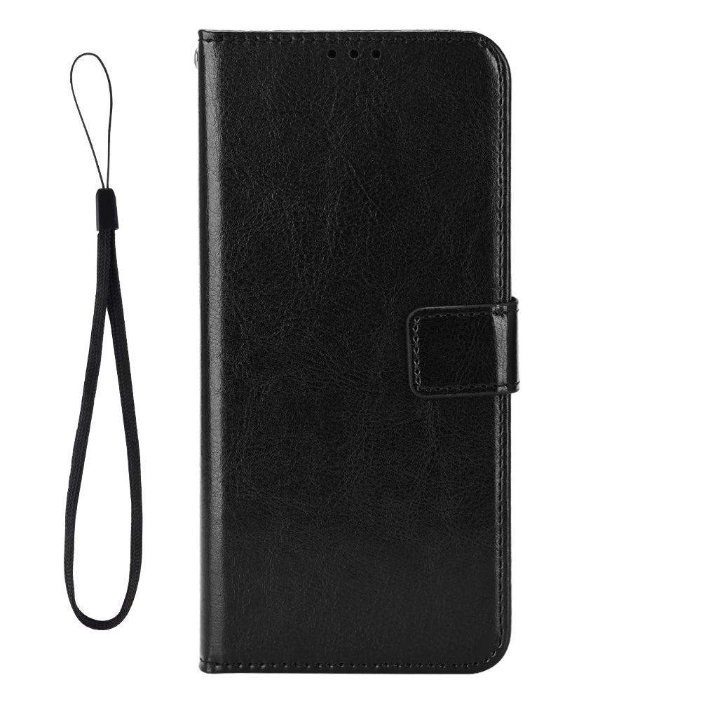For Xiaomi 17 Pro Max PU Leather Case with Strap Crazy Horse Texture Phone Wallet Cover
