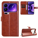 For Xiaomi 17 Pro Max PU Leather Case with Strap Crazy Horse Texture Phone Wallet Cover