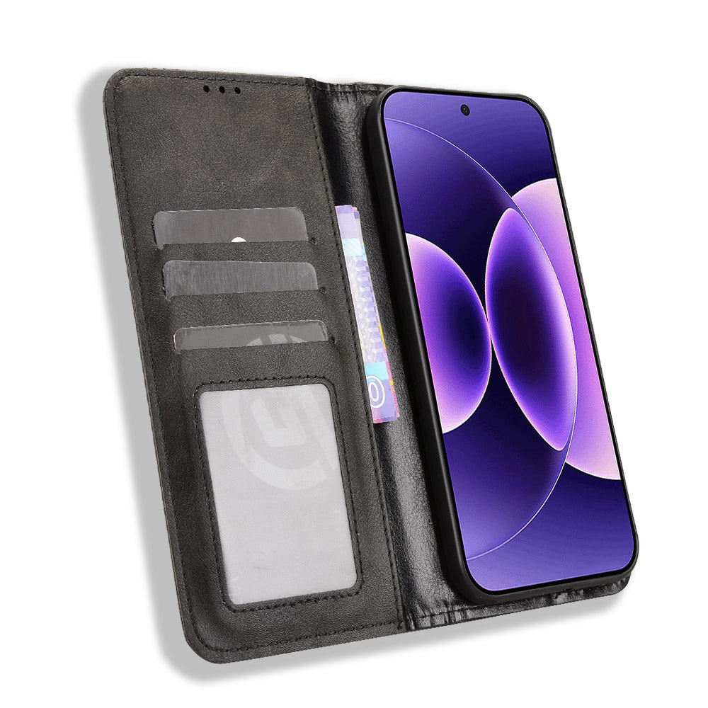 For Xiaomi 17 Pro Max Leather Case Wallet Stand Retro Texture Phone Cover