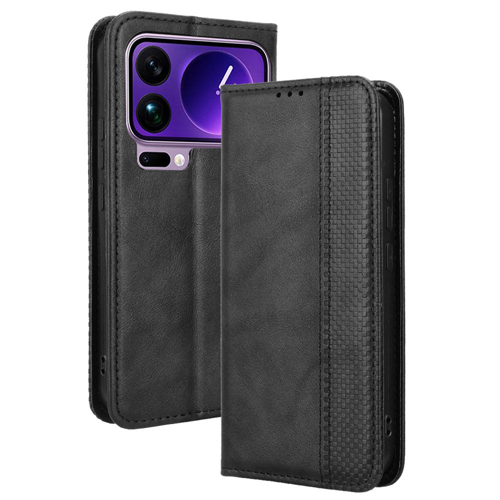 For Xiaomi 17 Pro Max Leather Case Wallet Stand Retro Texture Phone Cover