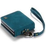 AUTSPACE A01 Series Shockproof Case for Samsung Galaxy Z Flip4 5G PU Leather + PC Vintage Matte Protective Case with Strap