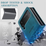 AUTSPACE A01 Series Shockproof Case for Samsung Galaxy Z Flip4 5G PU Leather + PC Vintage Matte Protective Case with Strap