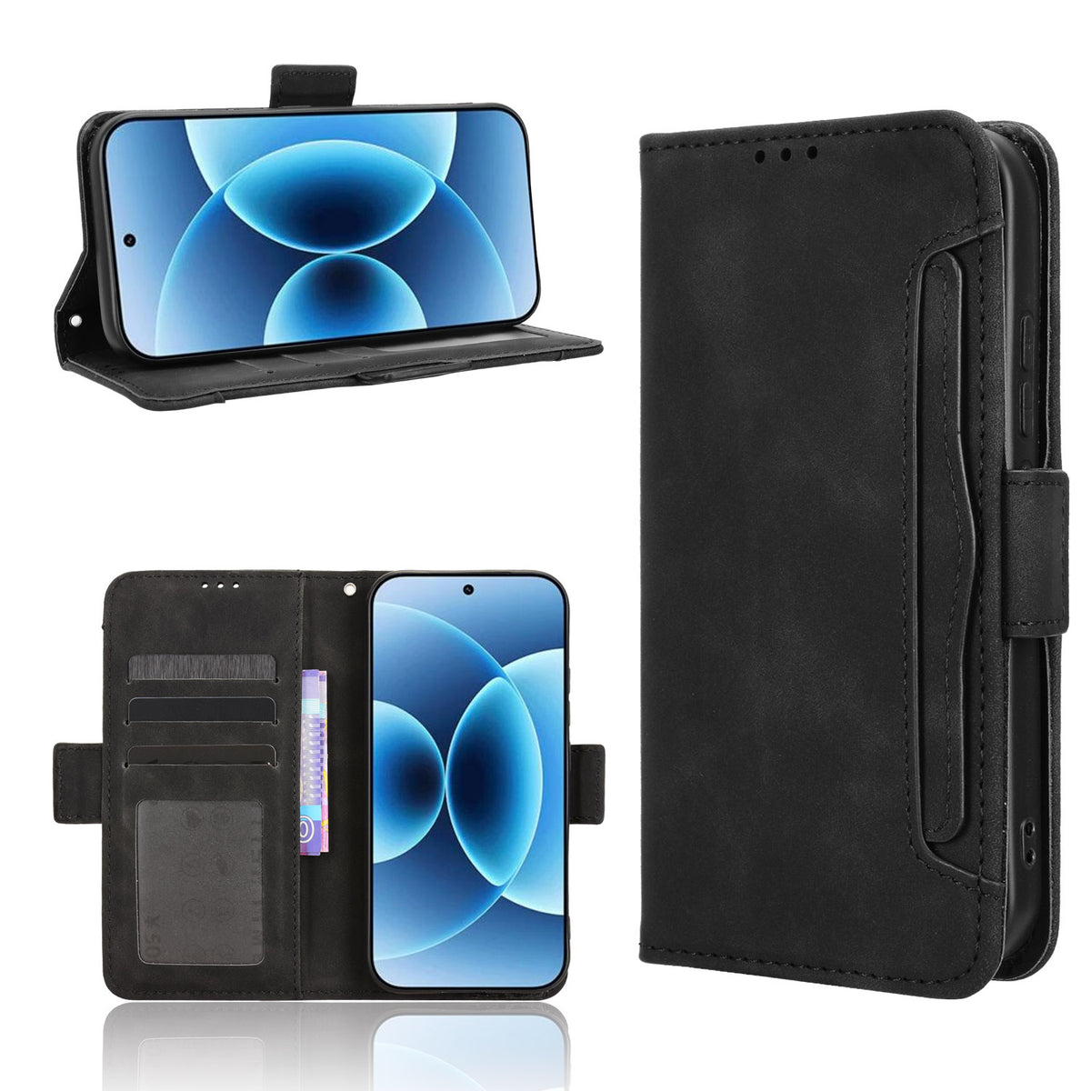 For Xiaomi 17 Leather Case Phone Wallet Cover with Multiple Card Slots