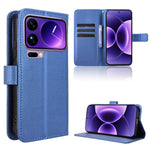 For Xiaomi 17 Pro Max Leather Wallet Case with Strap Diamond Texture Phone Cover