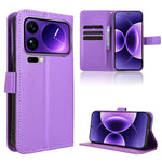 For Xiaomi 17 Pro Max Leather Wallet Case with Strap Diamond Texture Phone Cover