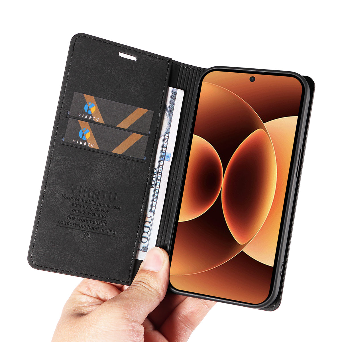 YIKATU For Xiaomi 17 Pro Max Leather Cover  YK-004 Skin-Touch Wallet Phone Cases