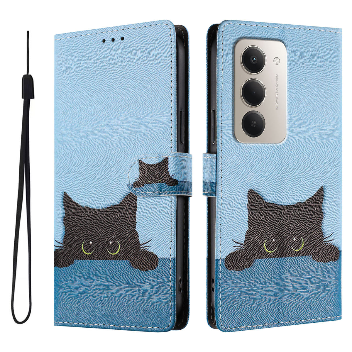 For Xiaomi Redmi 15 4G (EU) (171mm) / Xiaomi Redmi 15 5G (EU) (171mm) Case Pattern Print PU Leather Wallet Phone Cover with Wrist Strap