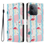 Xiaomi Redmi 15C 5G (EU) (173mm) / Xiaomi Redmi 15C 4G (EU) (173mm) fodral Mönstertryck PU-läder Plånboksfodral med handledsrem