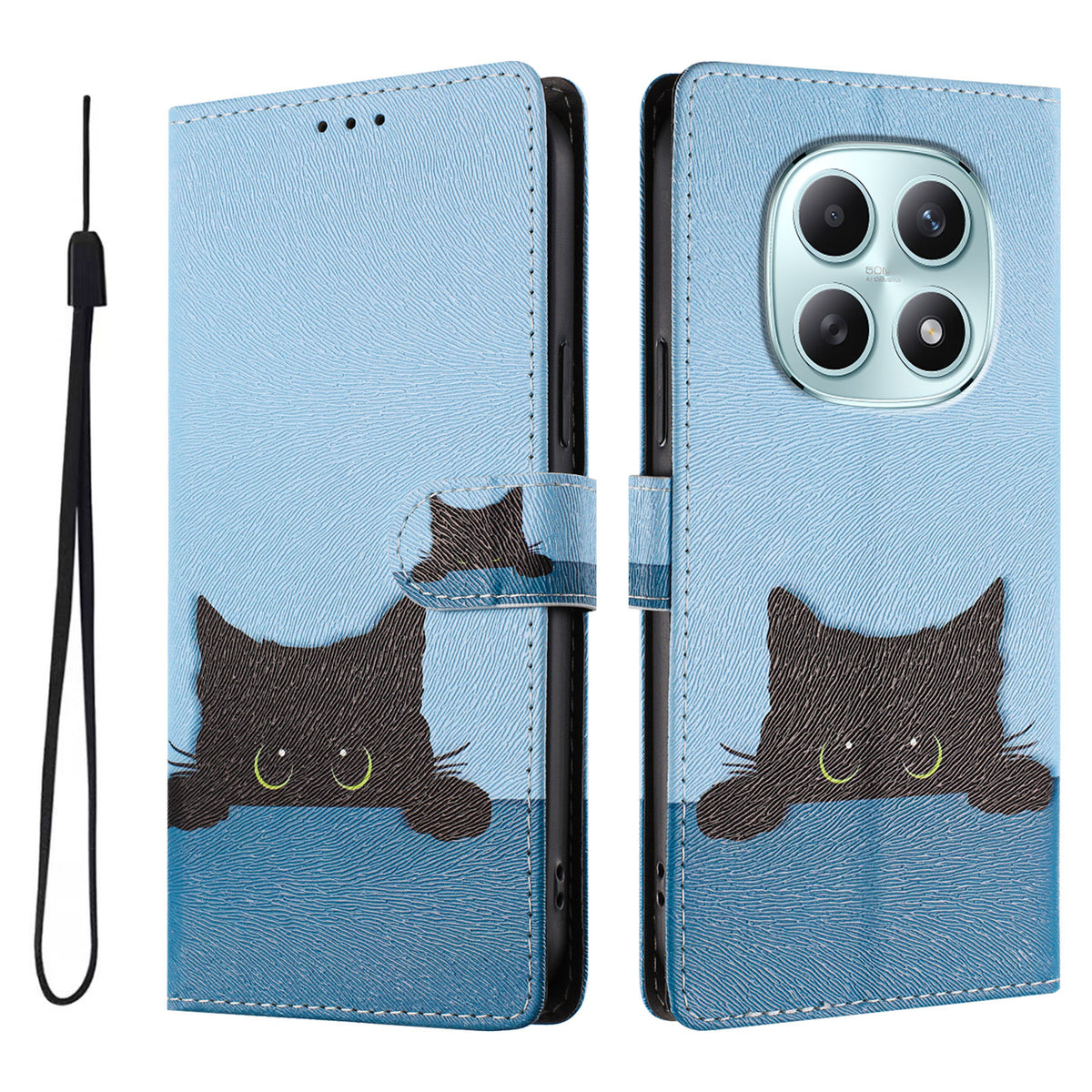 For Xiaomi Poco M8 5G / Redmi Note 15 5G (Global) / 15 4G (Global) Case Pattern Print PU Leather Wallet Phone Cover with Wrist Strap