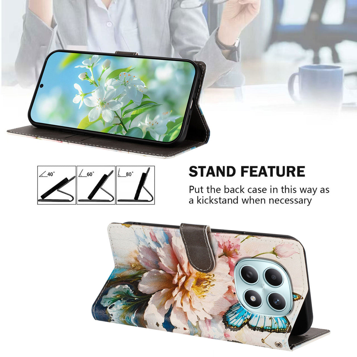 For Xiaomi Poco M8 5G / Redmi Note 15 5G (Global) / 15 4G (Global) Case Pattern Print PU Leather Wallet Phone Cover with Wrist Strap