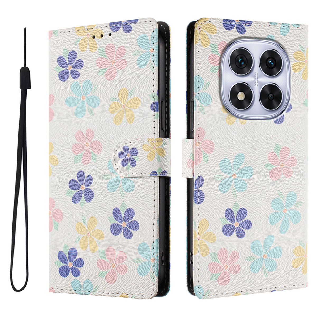 For Xiaomi Redmi Note 14 Pro+ 5G / Xiaomi Poco X7 5G / Xiaomi Redmi Note 14 Pro 5G Case Pattern Print PU Leather Wallet Phone Cover with Wrist Strap