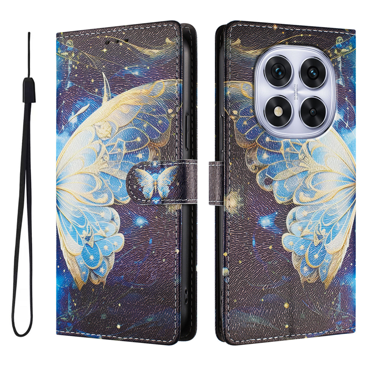 For Xiaomi Redmi Note 14 Pro+ 5G / Xiaomi Poco X7 5G / Xiaomi Redmi Note 14 Pro 5G Case Pattern Print PU Leather Wallet Phone Cover with Wrist Strap