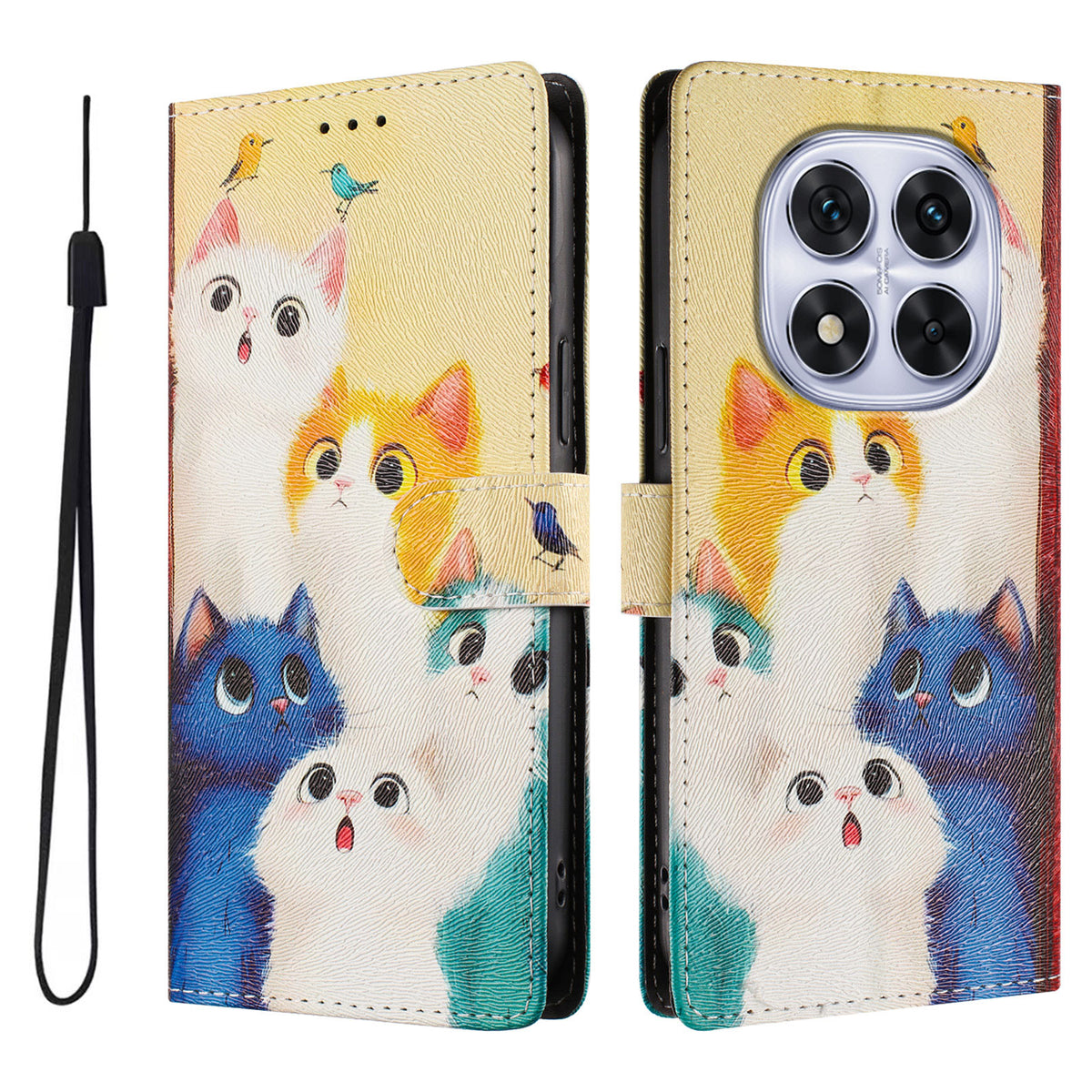 For Xiaomi Redmi Note 14 Pro+ 5G / Xiaomi Poco X7 5G / Xiaomi Redmi Note 14 Pro 5G Case Pattern Print PU Leather Wallet Phone Cover with Wrist Strap