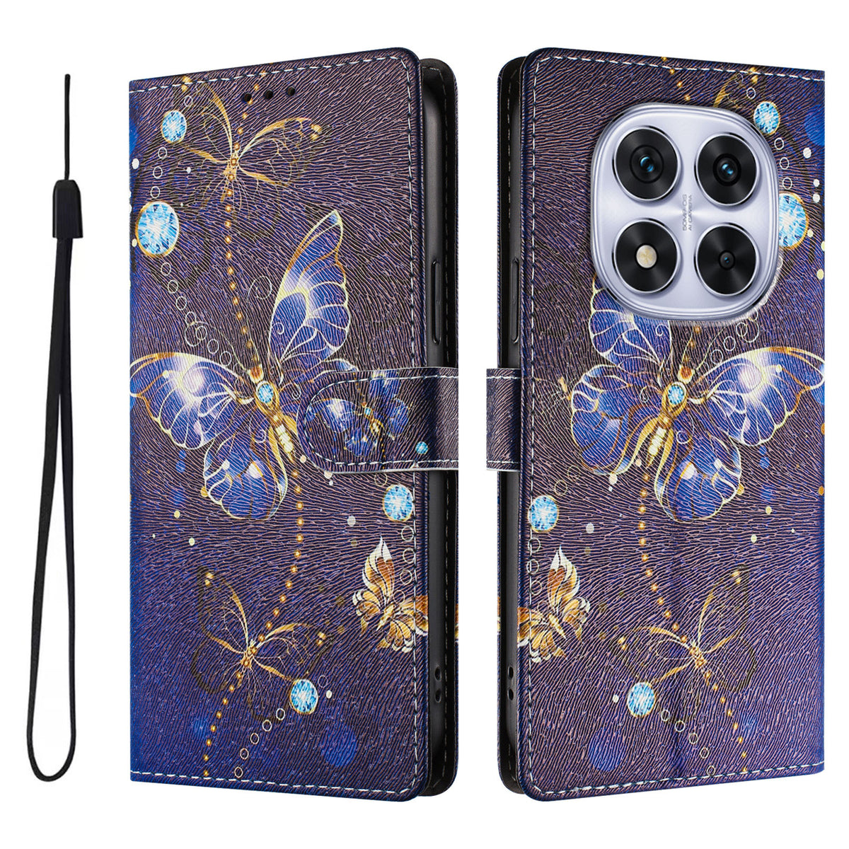 For Xiaomi Redmi Note 14 Pro+ 5G / Xiaomi Poco X7 5G / Xiaomi Redmi Note 14 Pro 5G Case Pattern Print PU Leather Wallet Phone Cover with Wrist Strap