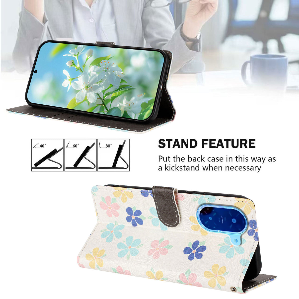 For Xiaomi Redmi A5 NFC (EU) (173.45mm) Case Pattern Print PU Leather Wallet Phone Cover with Wrist Strap