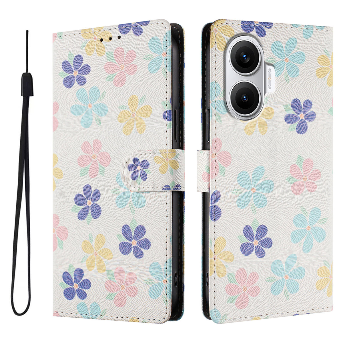 For Xiaomi Redmi Turbo 4 Pro 5G / Xiaomi Poco F7 5G Case Pattern Print PU Leather Wallet Phone Cover with Wrist Strap