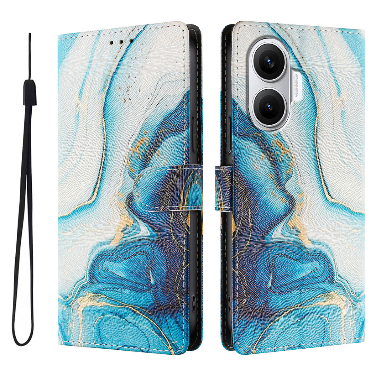 For Xiaomi Redmi Turbo 4 Pro 5G / Xiaomi Poco F7 5G Case Pattern Print PU Leather Wallet Phone Cover with Wrist Strap