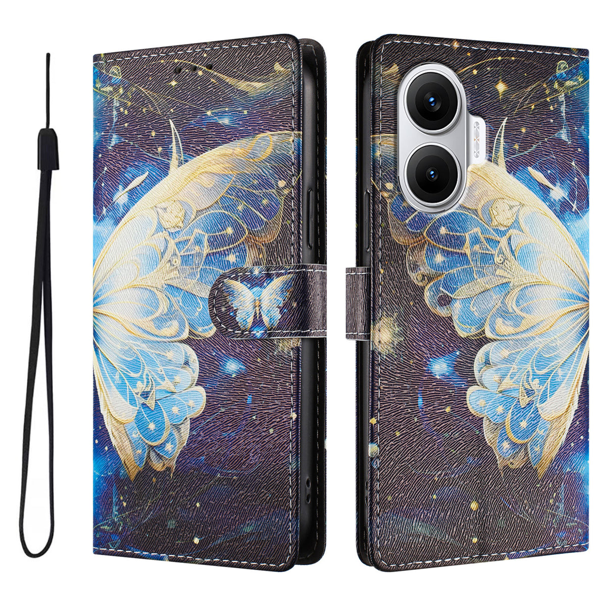 For Xiaomi Redmi Turbo 4 Pro 5G / Xiaomi Poco F7 5G Case Pattern Print PU Leather Wallet Phone Cover with Wrist Strap