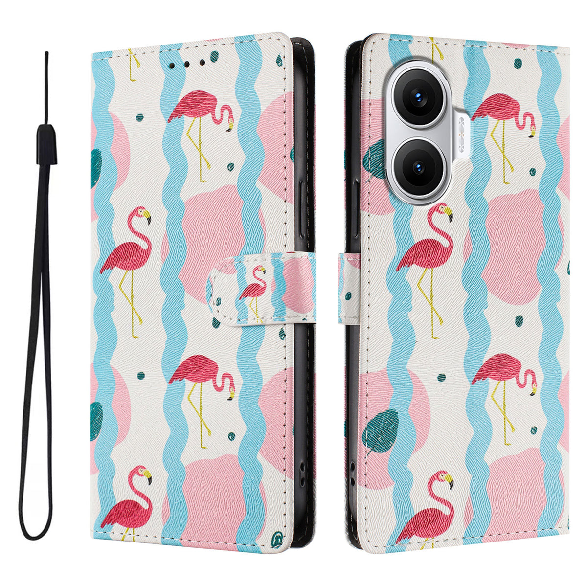 For Xiaomi Redmi Turbo 4 Pro 5G / Xiaomi Poco F7 5G Case Pattern Print PU Leather Wallet Phone Cover with Wrist Strap