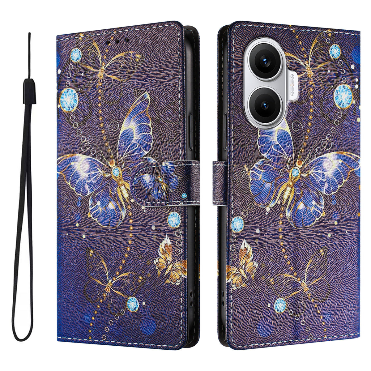 For Xiaomi Redmi Turbo 4 Pro 5G / Xiaomi Poco F7 5G Case Pattern Print PU Leather Wallet Phone Cover with Wrist Strap