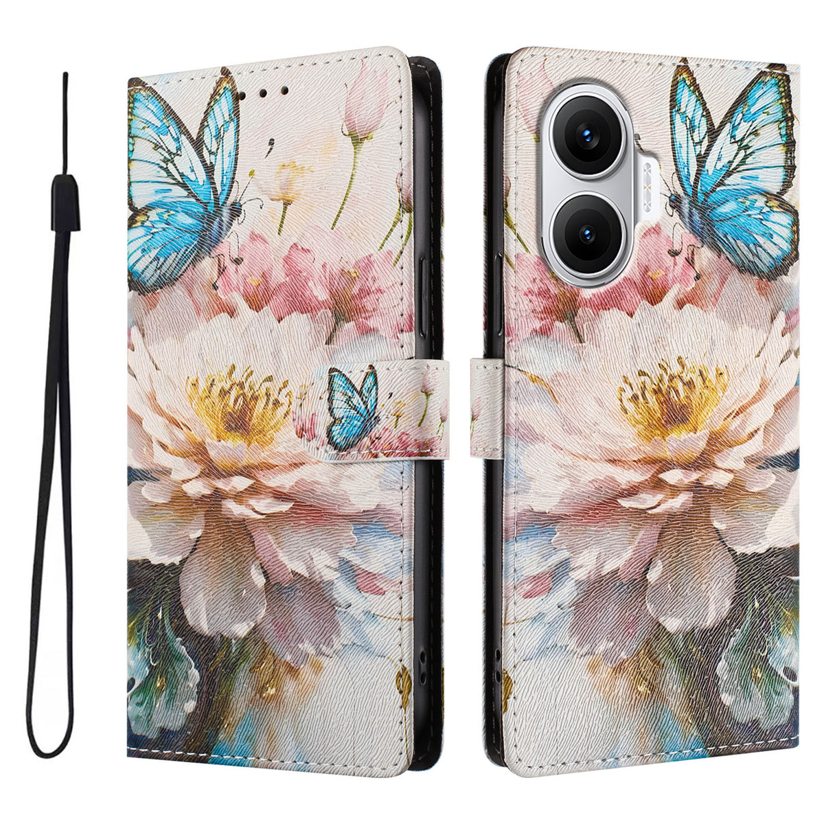 For Xiaomi Redmi Turbo 4 Pro 5G / Xiaomi Poco F7 5G Case Pattern Print PU Leather Wallet Phone Cover with Wrist Strap