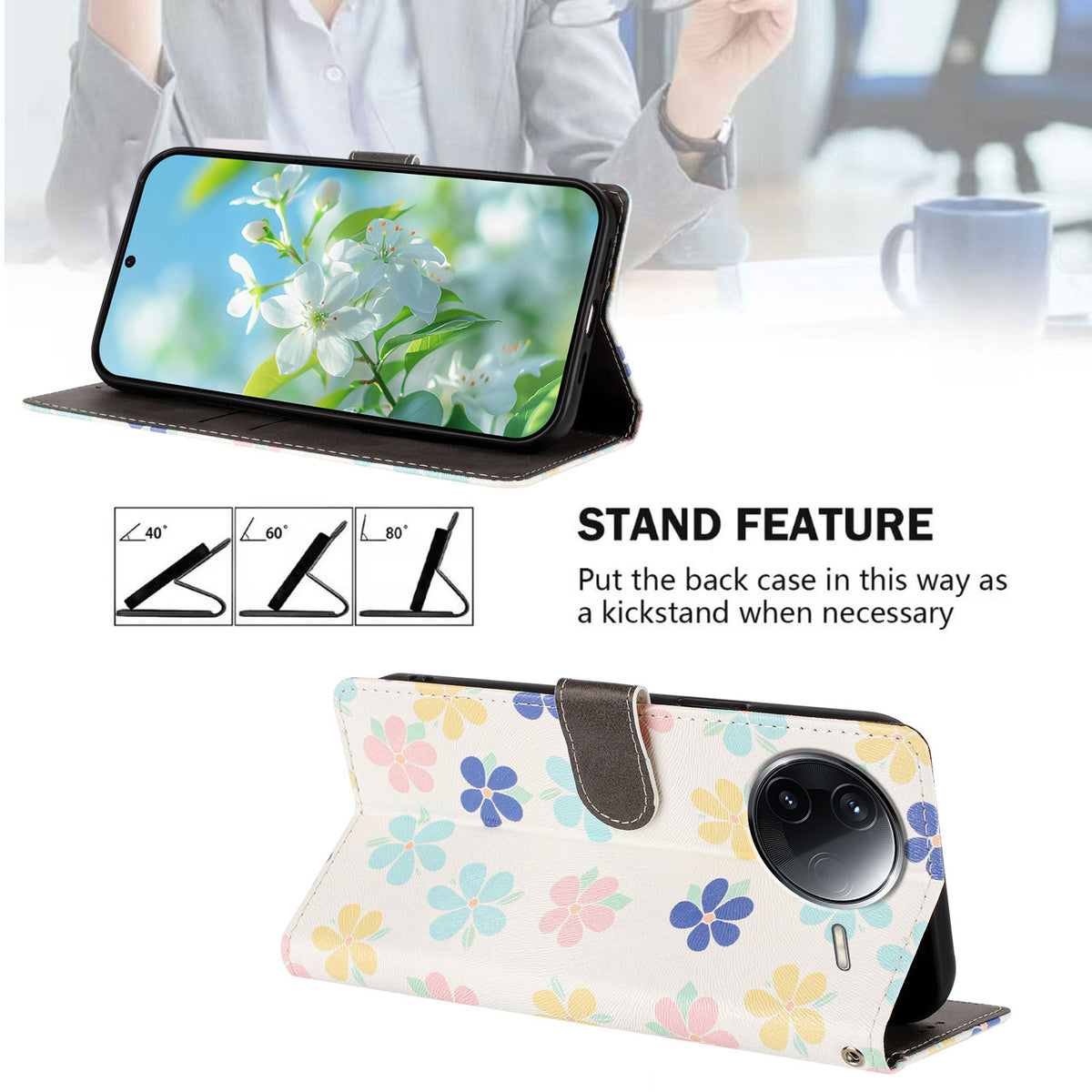 Etui til Xiaomi Poco F7 Pro 5G / Xiaomi Redmi K80 Pro 5G / Xiaomi Redmi K80 5G / Xiaomi Poco F7 Ultra 5G med mønstertryk, PU-læder og pungdesign med håndledsrem