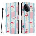 Etui til Xiaomi Poco F7 Pro 5G / Xiaomi Redmi K80 Pro 5G / Xiaomi Redmi K80 5G / Xiaomi Poco F7 Ultra 5G med mønstertryk, PU-læder og pungdesign med håndledsrem