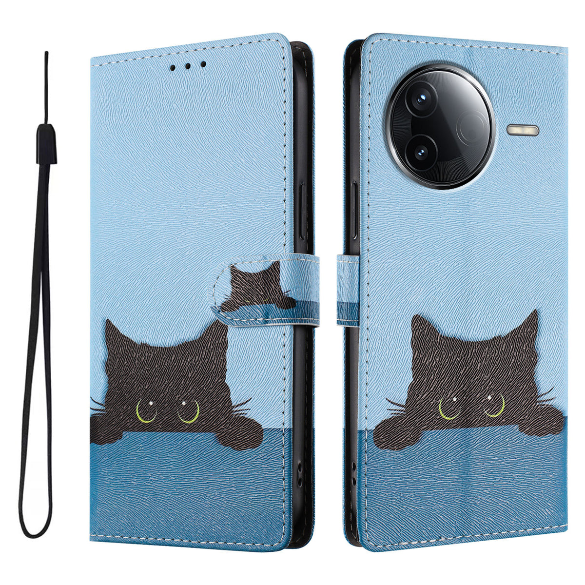 Etui til Xiaomi Poco F7 Pro 5G / Xiaomi Redmi K80 Pro 5G / Xiaomi Redmi K80 5G / Xiaomi Poco F7 Ultra 5G med mønstertryk, PU-læder og pungdesign med håndledsrem