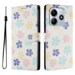 For Xiaomi Poco M7 Pro 5G / Xiaomi Redmi Note 14 5G Case Pattern Print PU Leather Wallet Phone Cover with Wrist Strap