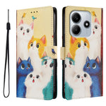For Xiaomi Poco M7 Pro 5G / Xiaomi Redmi Note 14 5G Case Pattern Print PU Leather Wallet Phone Cover with Wrist Strap