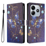For Xiaomi Poco M7 Pro 5G / Xiaomi Redmi Note 14 5G Case Pattern Print PU Leather Wallet Phone Cover with Wrist Strap