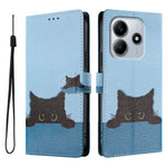 For Xiaomi Poco M7 Pro 5G / Xiaomi Redmi Note 14 5G Case Pattern Print PU Leather Wallet Phone Cover with Wrist Strap