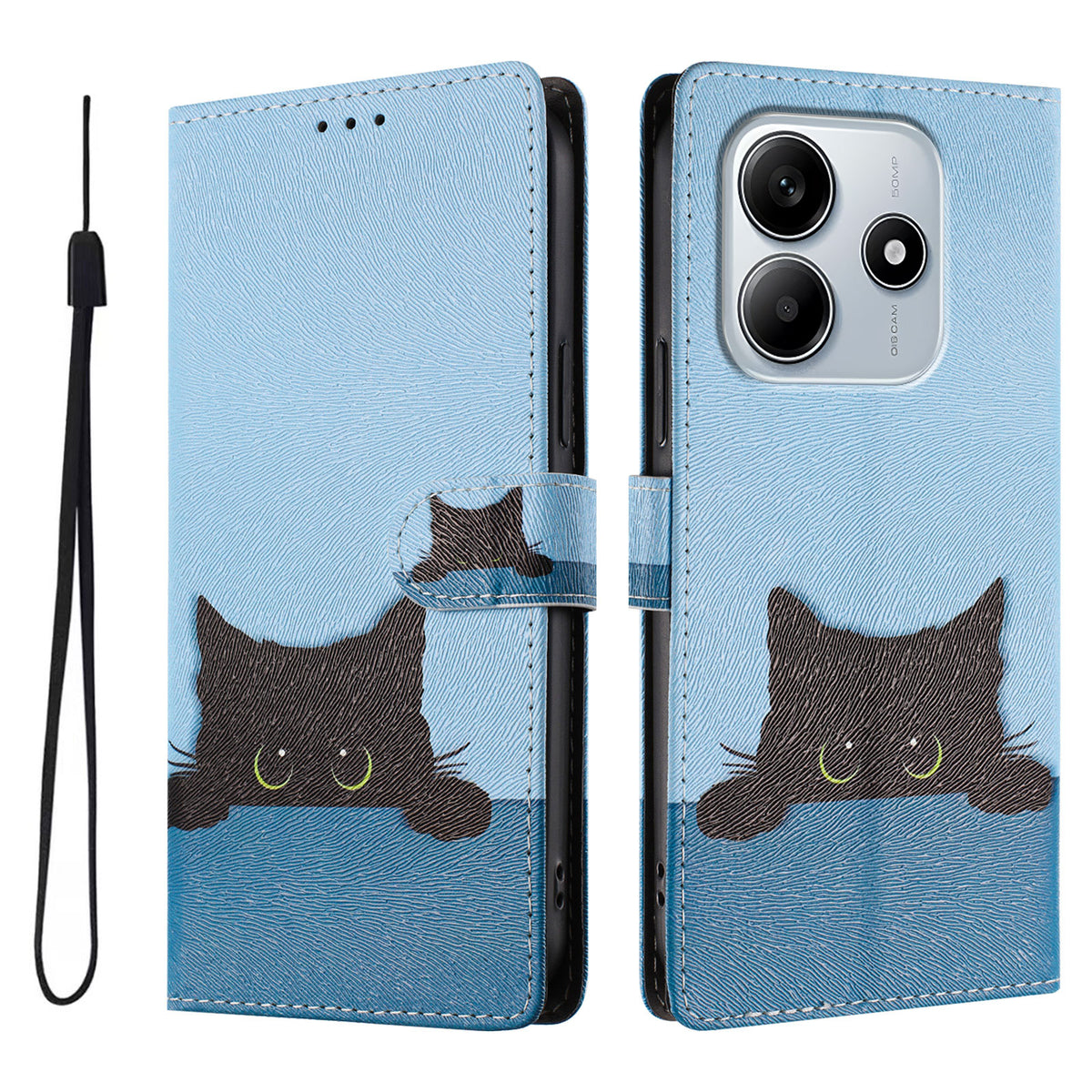 For Xiaomi Poco M7 Pro 5G / Xiaomi Redmi Note 14 5G Case Pattern Print PU Leather Wallet Phone Cover with Wrist Strap