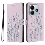 For Xiaomi Poco M7 Pro 5G / Xiaomi Redmi Note 14 5G Case Pattern Print PU Leather Wallet Phone Cover with Wrist Strap