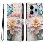 For Xiaomi Poco M7 Pro 5G / Xiaomi Redmi Note 14 5G Case Pattern Print PU Leather Wallet Phone Cover with Wrist Strap
