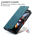 CASEME 013 Series for Samsung Galaxy Z Fold4 5G Shockproof PU Leather Wallet Case Magnetic Side Closure Stand Phone Cover
