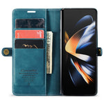 CASEME 013 Series for Samsung Galaxy Z Fold4 5G Shockproof PU Leather Wallet Case Magnetic Side Closure Stand Phone Cover